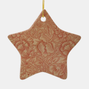 William Morris Rosa Mohnblumen-Blumenmuster Keramik Ornament