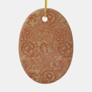 William Morris Rosa Mohnblumen-Blumenmuster Keramik Ornament