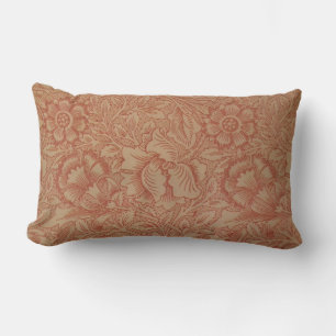 William Morris Rosa Mohnblumen-Blumenmuster Lendenkissen