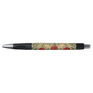 William Morris Rose & Birds Chintz Rot Kugelschreiber