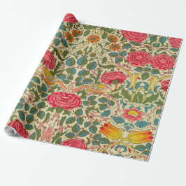 William Morris Rose Floral Chintz Pink Geschenkpapier