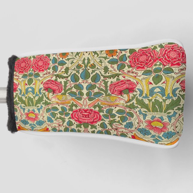 William Morris Rose Floral Chintz Pink Golf Headcover (Vorderseite)