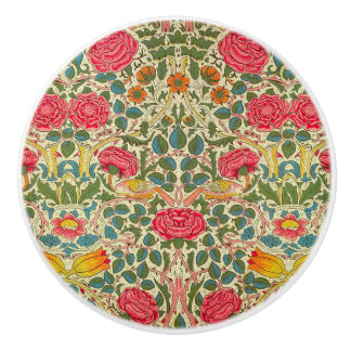 William Morris Rose Floral Chintz Pink Keramikknauf