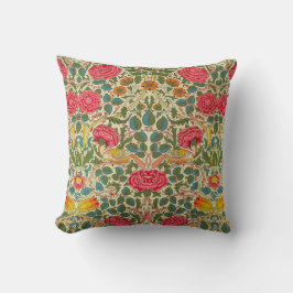 William Morris Rose Floral Chintz Pink Kissen