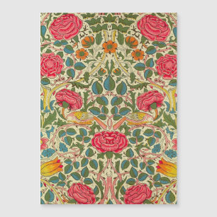 William Morris Rose Floral Chintz Pink Magnetkarte