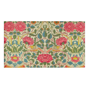 William Morris Rose Floral Chintz Pink Namenschild