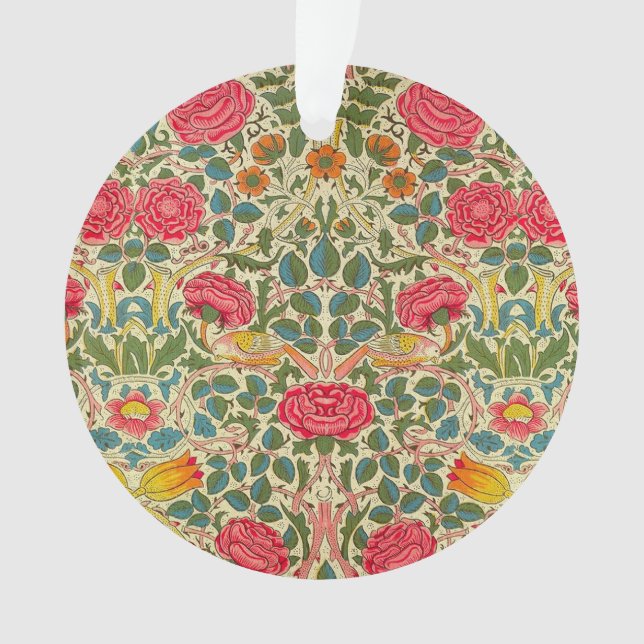 William Morris Rose Floral Chintz Pink Ornament (Vorderseite)