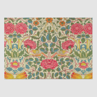 William Morris Rose Floral Chintz Pink Seidenpapier