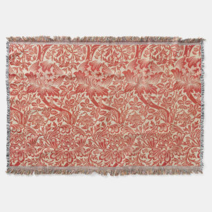 William Morris Rose & Thistle Blumenschmuck Rot Decke