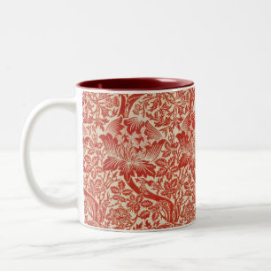 William Morris Rose & Thistle Blumenschmuck Rot Zweifarbige Tasse