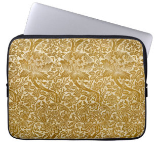 William Morris Rose & Thistle Floral Golden Laptopschutzhülle