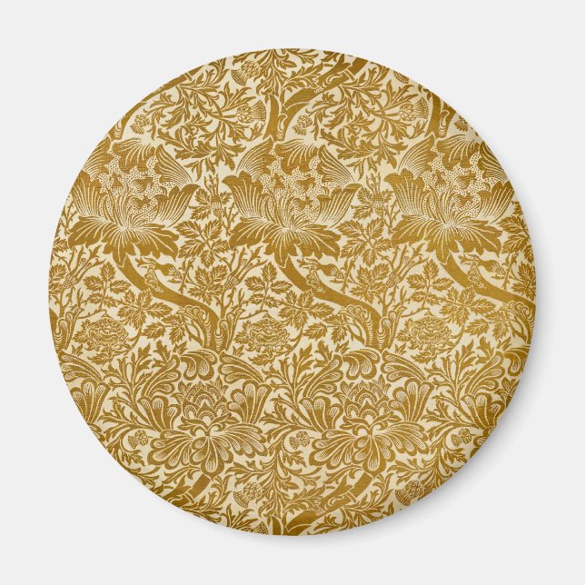 William Morris Rose & Thistle Floral Golden Magnet (Vorne)