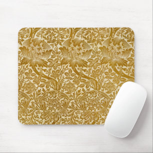 William Morris Rose & Thistle Floral Golden Mousepad