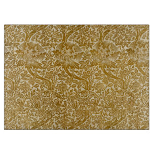 William Morris Rose & Thistle Floral Golden Schneidebrett