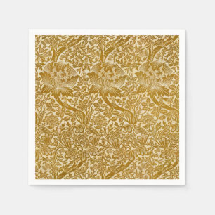 William Morris Rose & Thistle Floral Golden Serviette