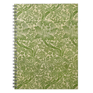 William Morris Rose & Thistle Floral Green Notizblock
