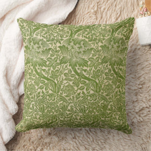 William Morris Rose & Thistle Floral Grün Kissen