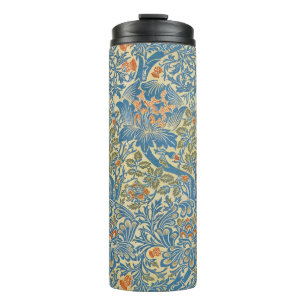 William Morris Rose & Thistle Florales Blau Thermosbecher