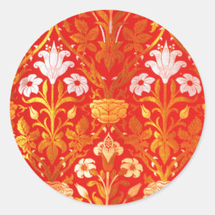 William Morris Rose und Lilie Runder Aufkleber