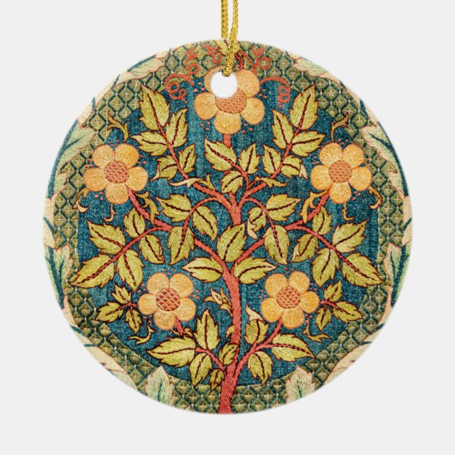 William Morris Rose Wreath Keramik Ornament (Vorne)