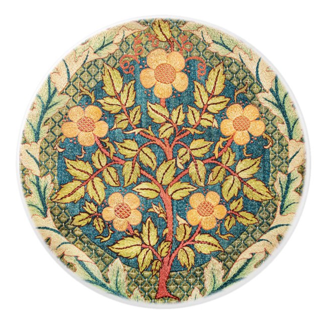 William Morris Rose Wreath  Keramikknauf (Vorderseite)