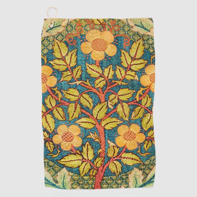 William Morris Rose Wreath: Klassische Künste und  Golfhandtuch (Vorderseite)