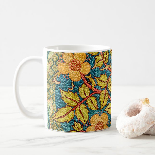 William Morris Rose Wreath: Klassische Künste und  Kaffeetasse (Mit Donut)