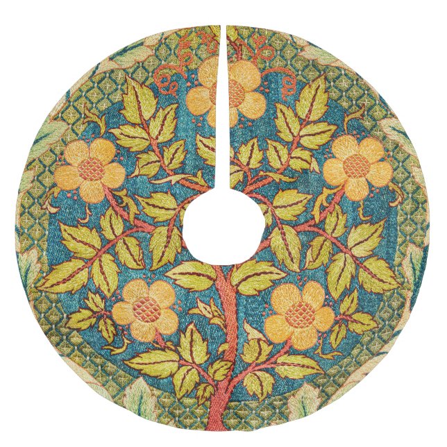 William Morris Rose Wreath: Klassische Künste und  Polyester Weihnachtsbaumdecke (Vorderseite)