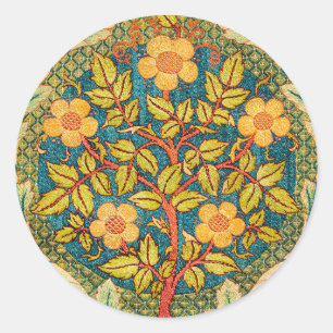 William Morris Rose Wreath: Klassische Künste und  Runder Aufkleber