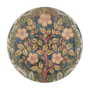 William Morris Rose Wreath Vintag Blühende Rose Schneidebrett