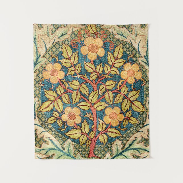 William Morris Rose Wreath  Wandteppich (Vorderseite)