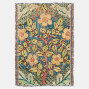 William Morris Rose Wreath (Zoomed) Throw Blanket Decke