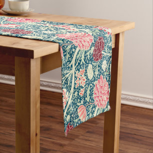 William Morris Roségold Grün Blau Blumenmuster Kurzer Tischläufer