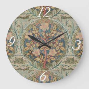 William Morris Rosenkranz alte blühende Rose Große Wanduhr