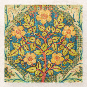 William Morris Rosenkranz: Klassische Kunst & Hand Glasuntersetzer