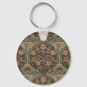 William Morris Rosenkranz Vintage blühende Rose Schlüsselanhänger