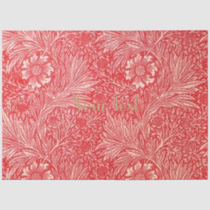 William Morris, rot, blumengeschmückt, Art nouveau Seidenpapier