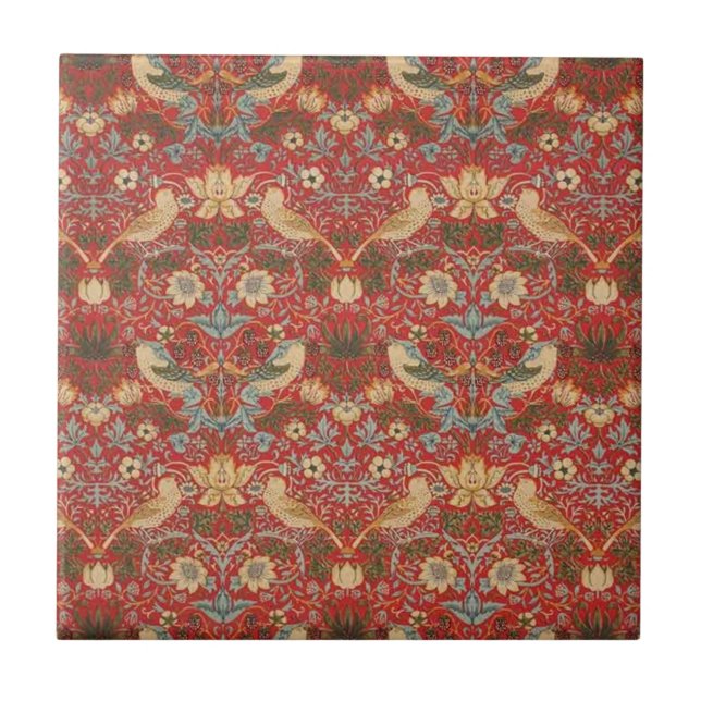 William Morris Roter Erdbeerdieb Fliese (Vorderseite)