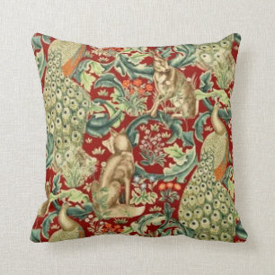 William Morris Rotwandwald Kissen