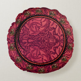 William * Morris Round Gorgeous Vintag Santa Rundes Kissen