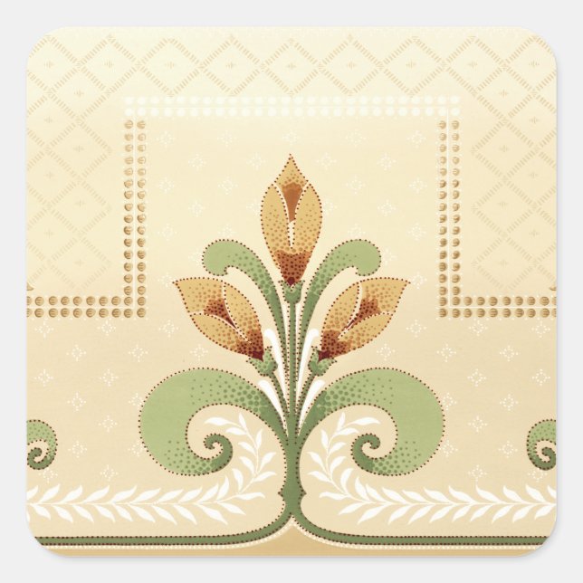 William Morris Row von Lilies Quadratischer Aufkleber (Vorderseite)