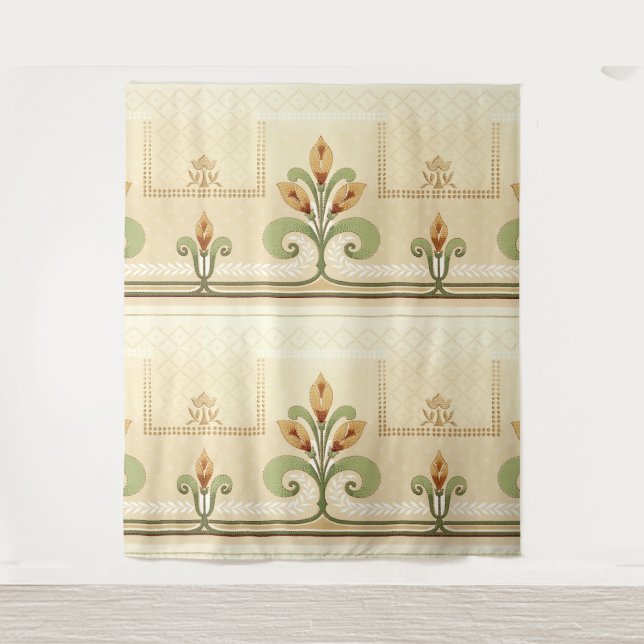 William Morris Row von Lilies Wandteppich (Vorderseite)