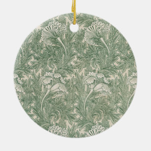 William Morris Sage Grünes Tulpenmuster: Vintage Keramik Ornament