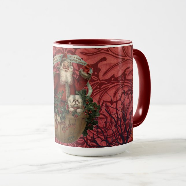 William * Morris Santa Claus Burgundy Tea Tasse (VorderseiteRechts)