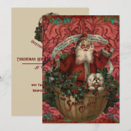 William * Morris Santa Claus Rich Red Feiertagskarte