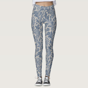 William Morris Schieferblauer Distel Tapete Leggings