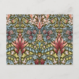 William Morris Schlangenhaupt-Blumenmuster Postkarte