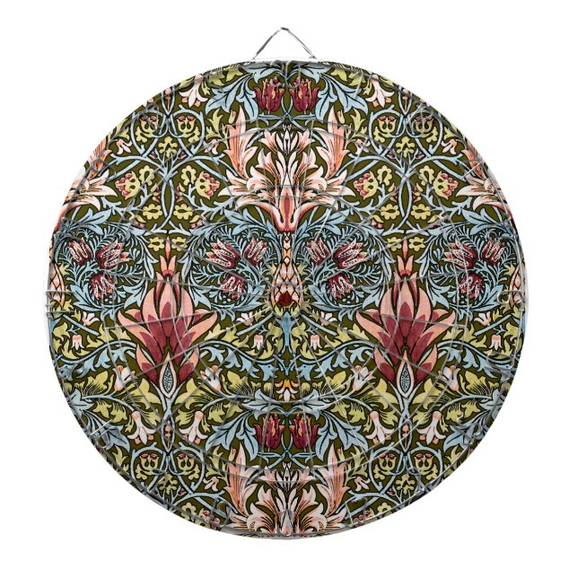 William Morris Schlangenkopf-Blumenmuster Dartscheibe (vorne)
