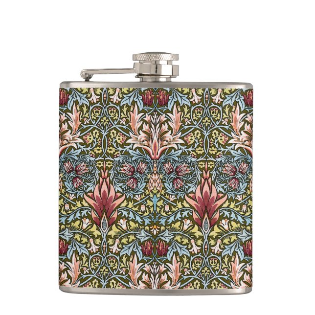 William Morris Schlangenkopf-Blumenmuster Flachmann (Vorderseite)