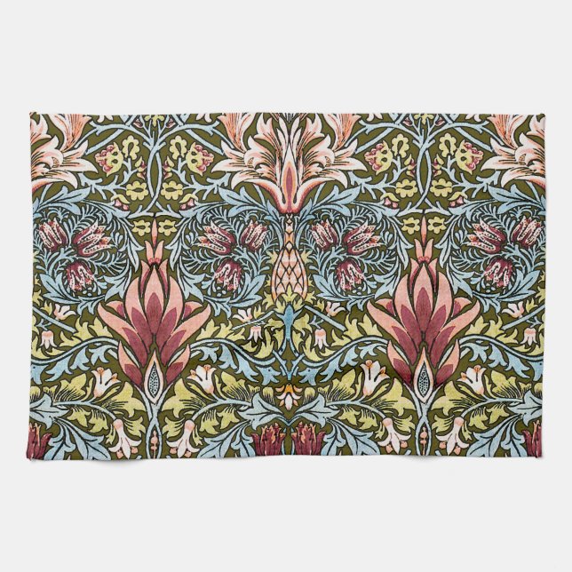 William Morris Schlangenkopf-Blumenmuster Geschirrtuch (Horizontal)